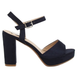 Sandalen auf der Plattform YL96095 Navy marineblau