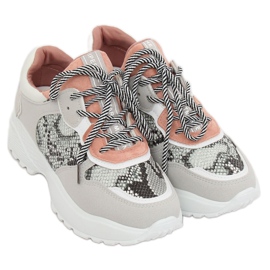 Graue BL170P Snake Skin Sportschuhe rosa