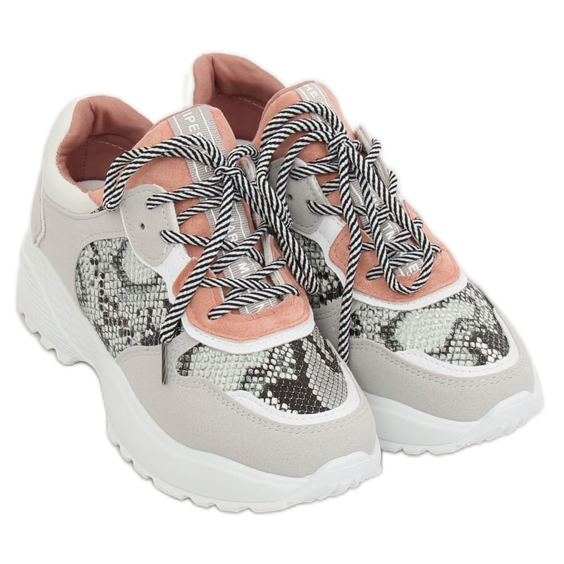 Graue BL170P Snake Skin Sportschuhe rosa