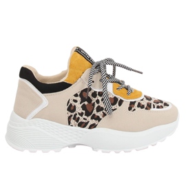 BL170P Sportschuhe mit Leopardenmuster beige braun gelb
