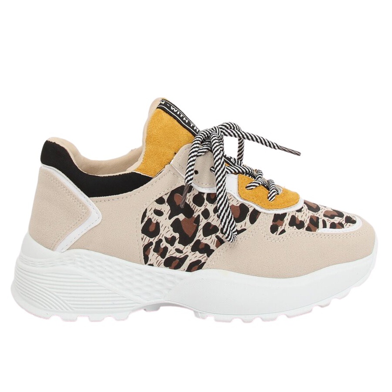 BL170P Sportschuhe mit Leopardenmuster beige braun gelb