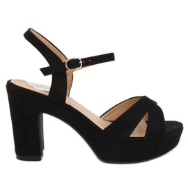 Schwarze schwarze Sandalen JC15017 Schwarz