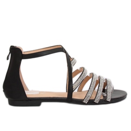 Schwarze Damensandalen LL6339 Schwarz