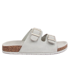 Grau Damen Hausschuhe grau 6105 Grau