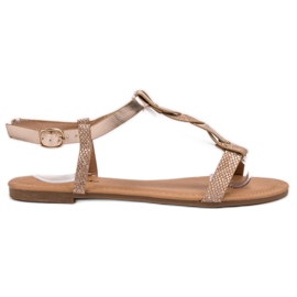 Mannika Rosa flache Sandalen