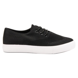 SHELOVET Schwarze Textil-Sneakers