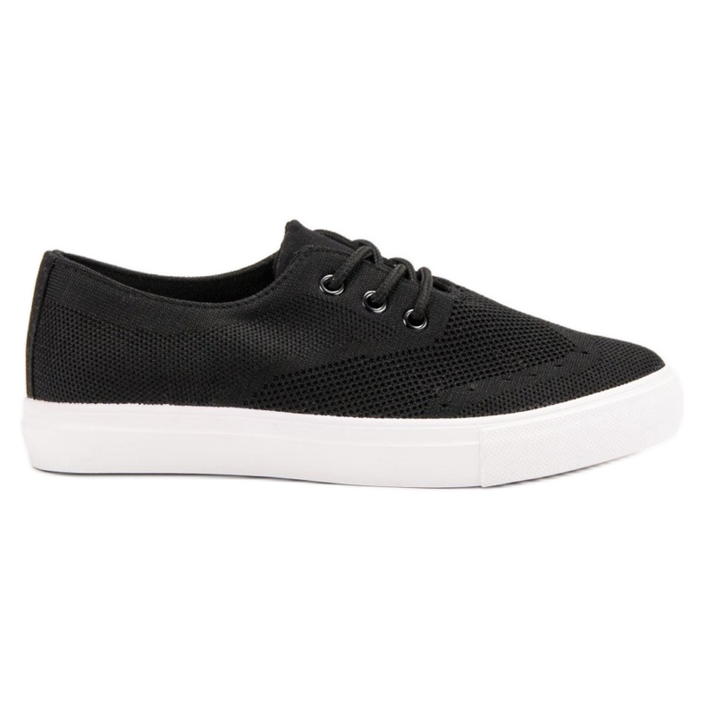 SHELOVET Schwarze Textil-Sneakers