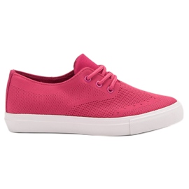 SHELOVET Rosa Textil-Sneakers