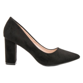 Diamantique Schwarze Wildleder Pumps