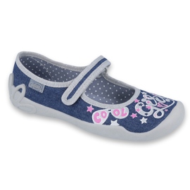 Befado Kinderschuhe 114Y368 marineblau rosa grau