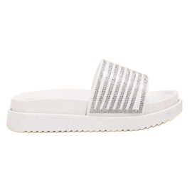 Bello Star Hausschuhe mit Kristallen weiß