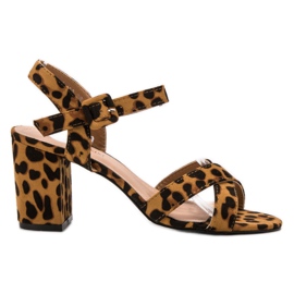 Queen Vivi Sandalen mit Leopardenmuster braun