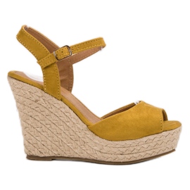 JESSY ROSS Senf Sandalen gelb