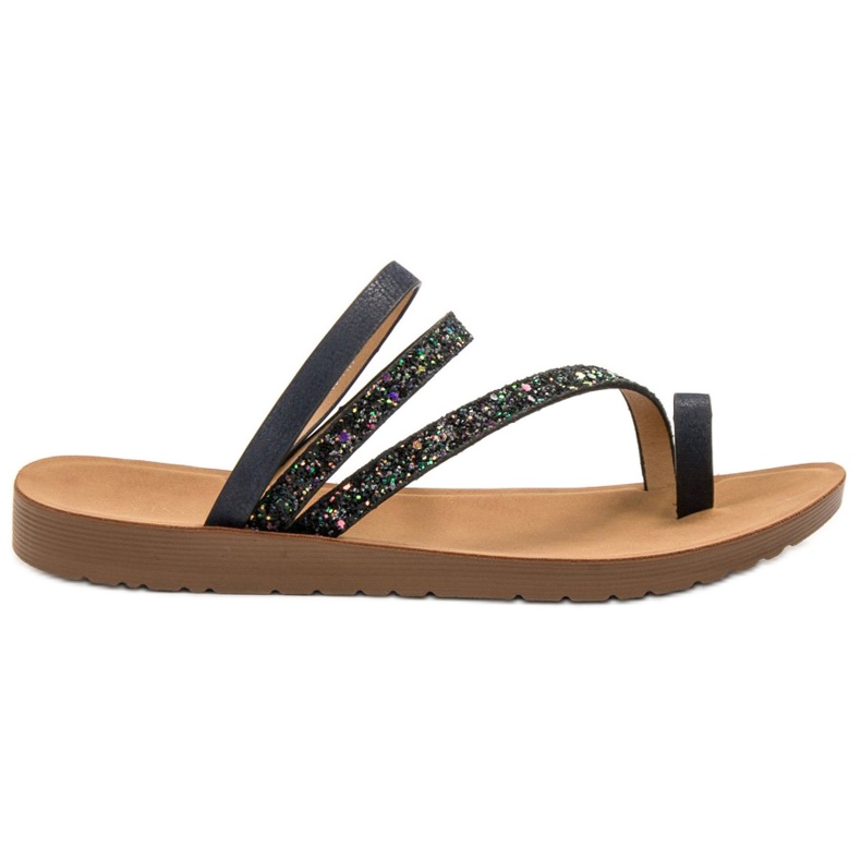 Vinceza Flip-Flops mit Glitzer schwarz
