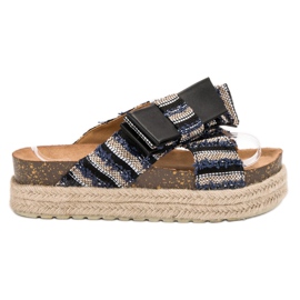 Vices Textilhausschuhe auf der Plattform schwarz