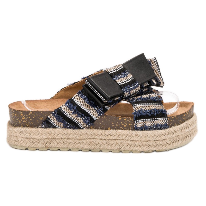 Vices Textilhausschuhe auf der Plattform schwarz