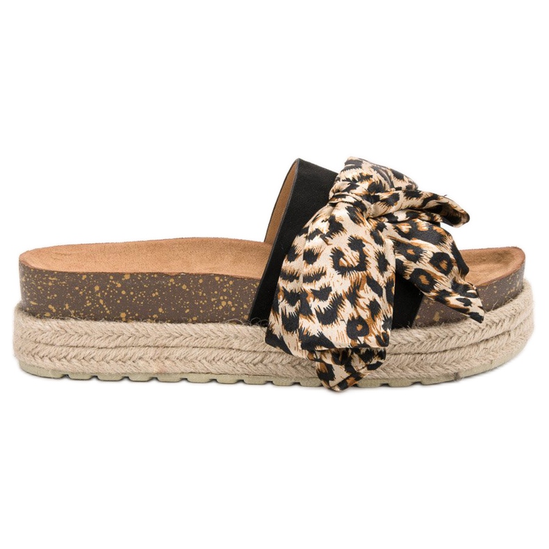 Vices Modische Hausschuhe mit Animal-Print schwarz