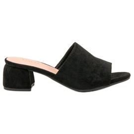 Wildlederpantoffeln an der VINCEZA Post schwarz