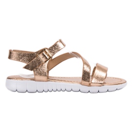 SHELOVET Sandalen mit Schnallenverschluss gelb