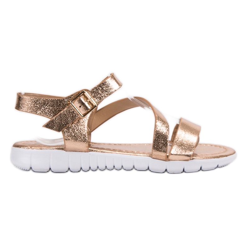 SHELOVET Sandalen mit Schnallenverschluss gelb