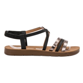 Super Mode Modische Slip-On Sandalen schwarz