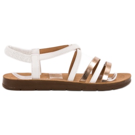 Super Mode Modische Slip-On Sandalen weiß