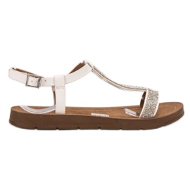 Forever Folie Sandalen mit Zirkonia weiß