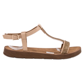 Forever Folie Sandalen mit Zirkonia braun