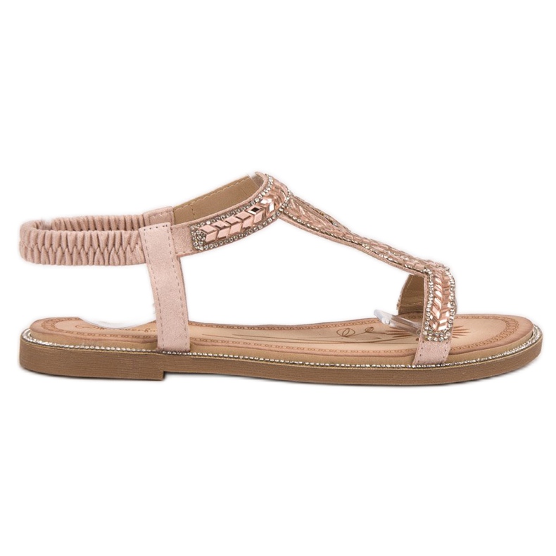 Forever Folie Slip-on-Sandalen mit Kristallen rosa