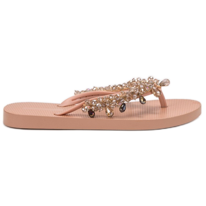 SHELOVET Flip-Flops aus Gummi mit Ornamenten gelb