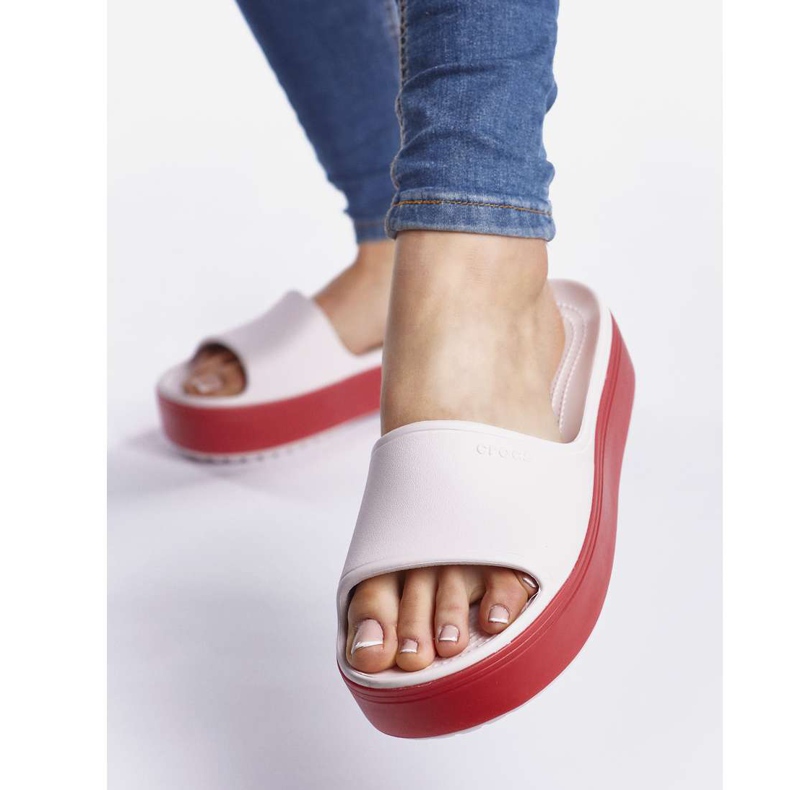Crocs Crocband Platform Slide 6QB Kaum rosa Pfeffer mehrfarbig