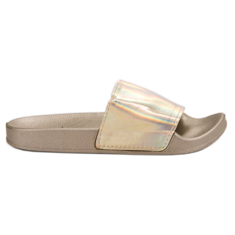 Small Swan Modische goldene Hausschuhe beige