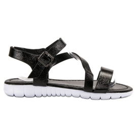 SHELOVET Sandalen mit Schnallenverschluss schwarz