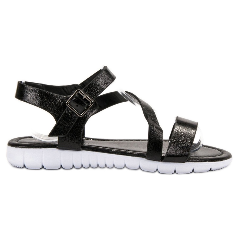 SHELOVET Sandalen mit Schnallenverschluss schwarz