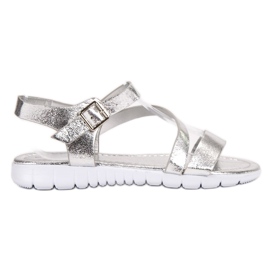 SHELOVET Sandalen mit Schnallenverschluss grau