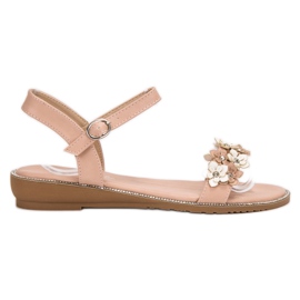 Forever Folie Sandalen mit Blumen rosa