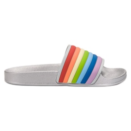 Sweet Shoes Bunte Gummi-Flip-Flops grau mehrfarbig