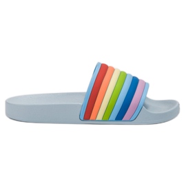 Sweet Shoes Bunte Gummi-Flip-Flops blau mehrfarbig
