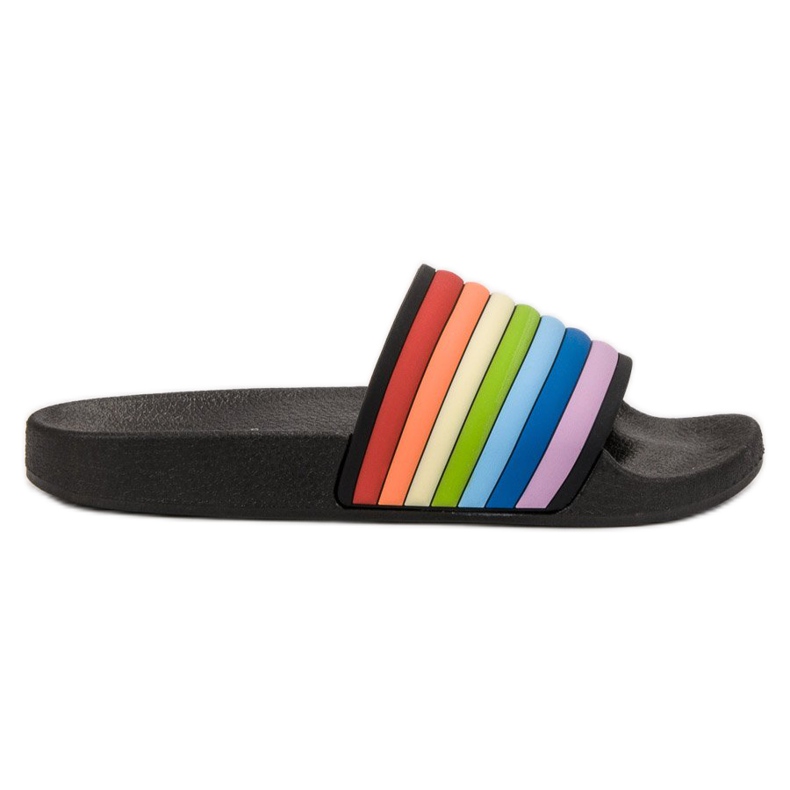 Sweet Shoes Bunte Gummi-Flip-Flops schwarz mehrfarbig
