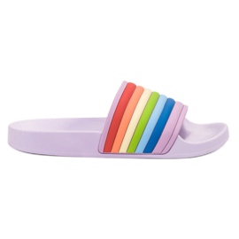Sweet Shoes Bunte Gummi-Flip-Flops violett mehrfarbig