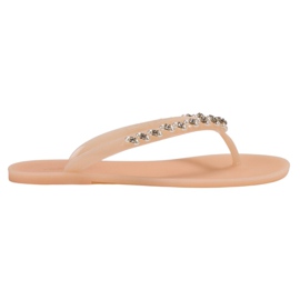 Flip-Flops mit VICES-Dekoration beige