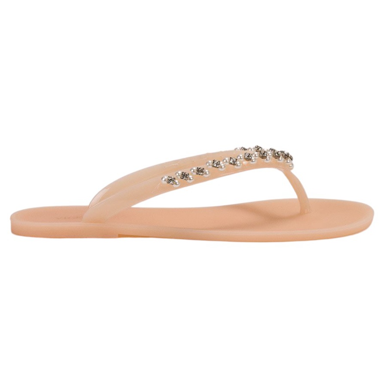 Flip-Flops mit VICES-Dekoration beige