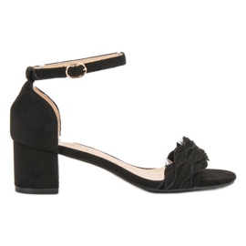 SHELOVET Klassische Sandalen mit Rüschen schwarz