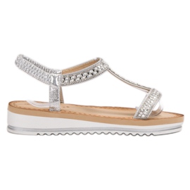 Bestelle Slip-on-Sandalen auf Keil grau