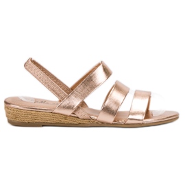 Fama Sandalen mit Gummi rosa