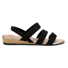 Fama Wildledersandalen mit Gummizug schwarz