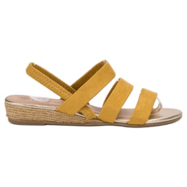 Fama Wildledersandalen mit Gummizug gelb