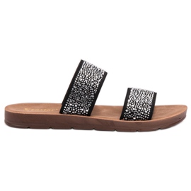 Seastar Hausschuhe mit Zirkonia schwarz