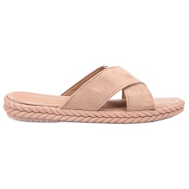 SHELOVET Wildleder Hausschuhe braun