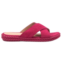 SHELOVET Wildleder Hausschuhe lila